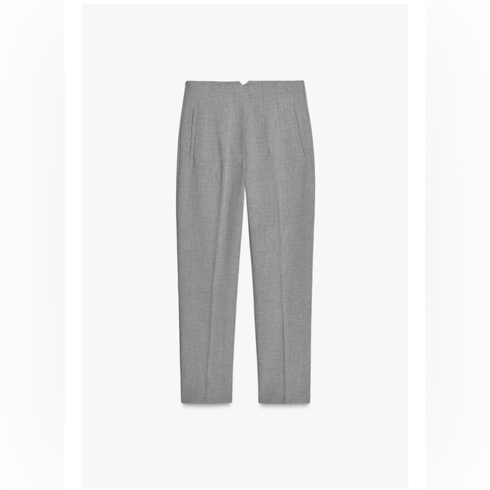 Zara light gray high-wasted pants
